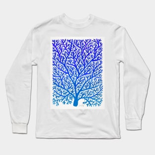 fan coral blue ombre Long Sleeve T-Shirt